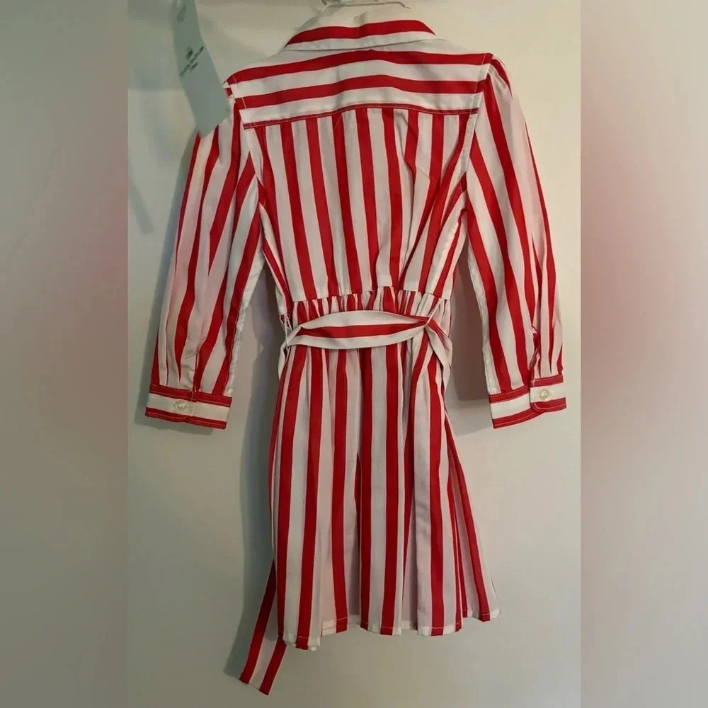 NWT Ralph Lauren‎ 18 mos Toddler Stripes Shirt Dress Diaper Cover Belt Red White